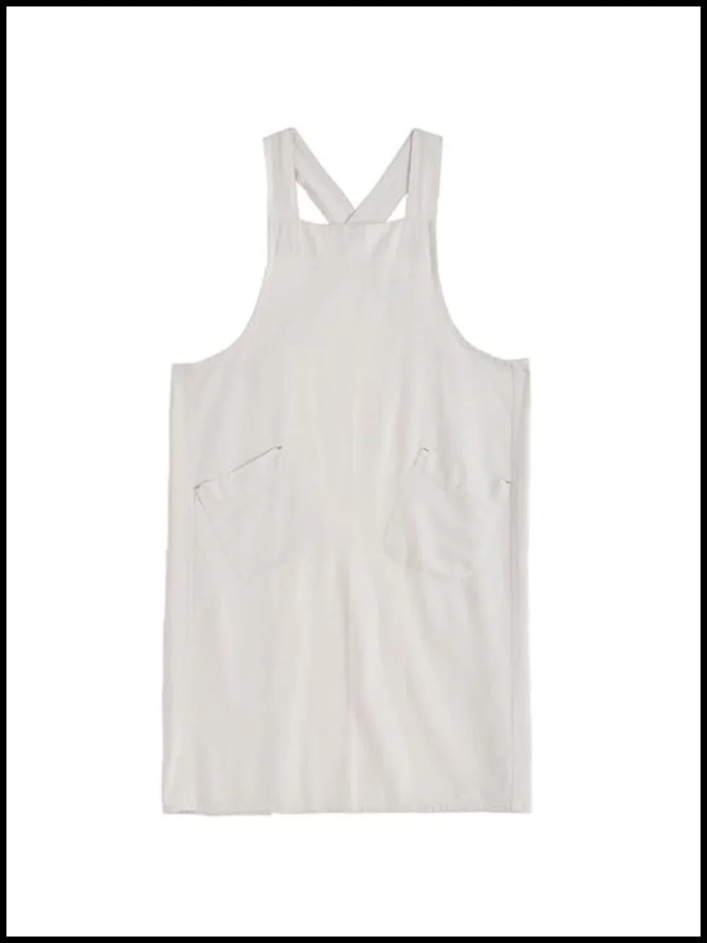 Cotton Linen Cross Back Apron with Pockets for Cooking Gardening